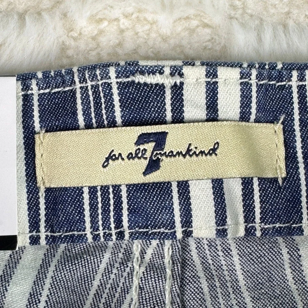 For All Mankind Striped Jeans Women's Size 25 Blue White Wide Leg Pants NWT - Picture 10 of 15